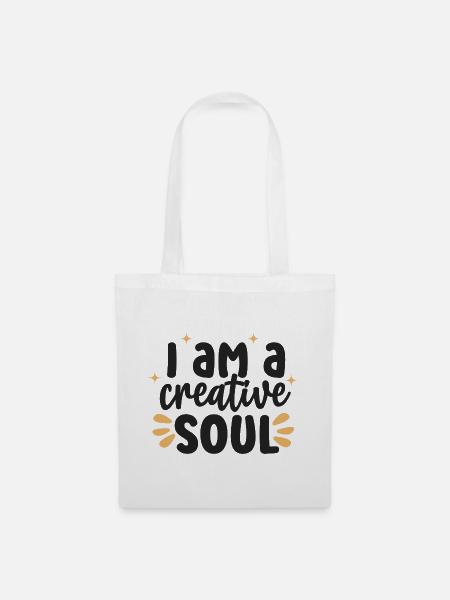 Creative Soul Inspirierendes Zitat - Stoffbeutel - Weiß