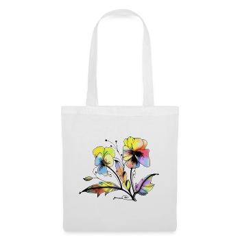 Fleur - Sac en tissu - blanc - Devant