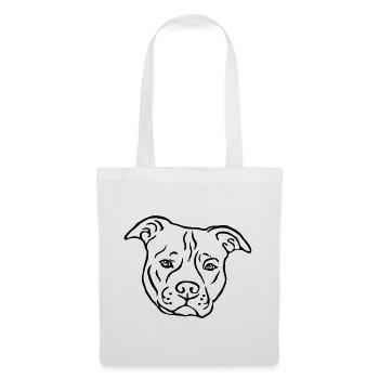 Tête de Satffordshire terrier américain - Sac en tissu - blanc - Devant