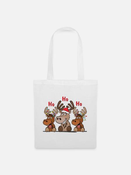 Coole Rentiere Trio Ho Ho Ho Weihnachten - Stoffbeutel - Weiß