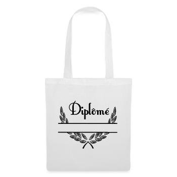 Diplôme in Laurel Wreath with Namespace - Tote Bag - white - Front