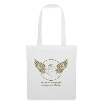 Pug Dog Cloud Angel Wings Farewell Mourning - Tote Bag - white - Front