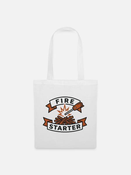Feueranzünder, Glut, Feuerstarter - Stoffbeutel - Weiß