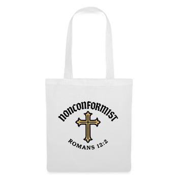 Anticonformiste Chrétien Romains 12:2 Croix d'Or - Sac en tissu - blanc - Devant
