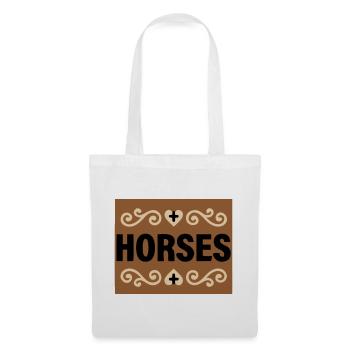 Horses Lettering Retro Riding - Tote Bag - white - Front