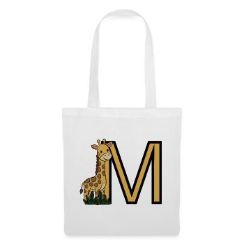 Giraffen M Initialen Design - Stoffbeutel - Weiß - Vorne