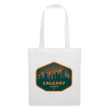 Calgary Skyline Nacht - Stoffbeutel - Weiß - Vorne