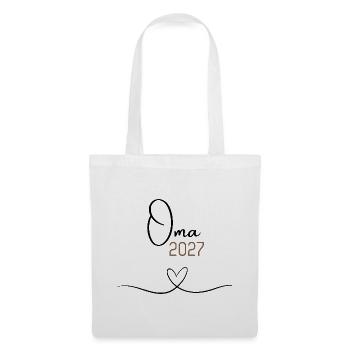 Oma 2027 – Babyankündigung für die Oma, Geschenk - Stoffbeutel - Weiß - Vorne