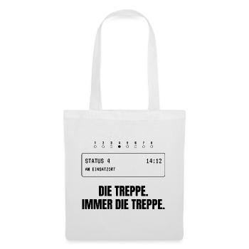 Die Treppe. Immer die Treppe. Rettungsdienst - Stoffbeutel - Weiß - Vorne