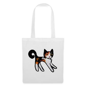 Calico Verspielte Katzen-Silhouette - Stoffbeutel - Weiß - Vorne