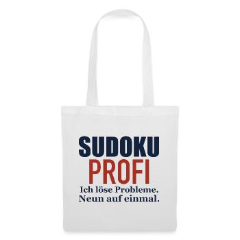 Sudoku Profi – Ich löse Probleme - Stoffbeutel - Weiß - Vorne