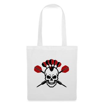 Totenkopf Dartpfeile Logo - Stoffbeutel - Weiß - Vorne