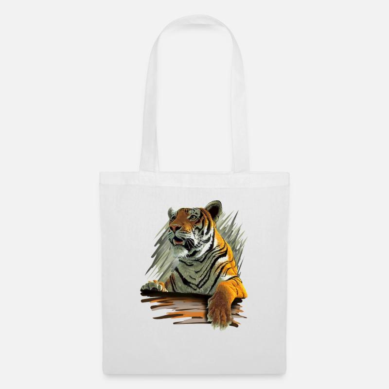 Tiger - Stoffbeutel - Weiß