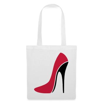 Stiletto sexy / talon haut - trois - Sac en tissu - blanc - Devant