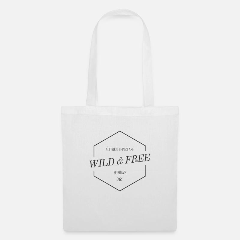 wild and free - Stoffbeutel - Weiß