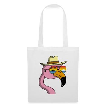 Flamant rose en vacances - Sac en tissu - blanc - Devant
