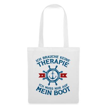 Boot Bootfahren Therapie Steuerrad Geschenk - Stoffbeutel - Weiß - Vorne