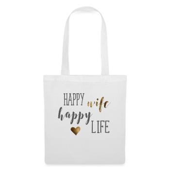 happy_wife - Stoffbeutel - Weiß - Vorne