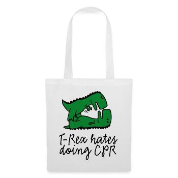 T-Rex hates doing CPR premiers secours instructeur - Sac en tissu - blanc - Devant