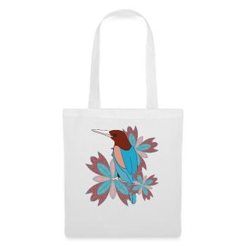 Oiseau mandala - Sac en tissu - blanc - Devant