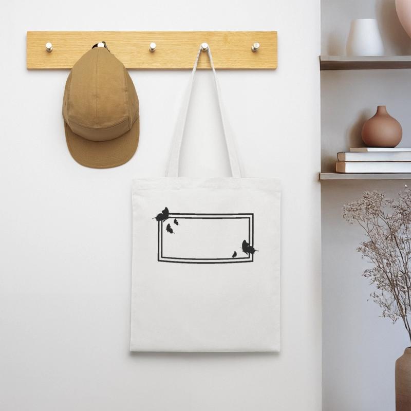Rectangular frame with butterflies Tote Bag