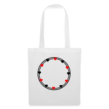 Hearts in round frame decoration Circular - Tote Bag - white - Front