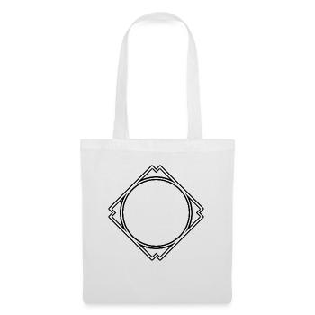 Cercle noir dans la décoration du cadre carré - Sac en tissu - blanc - Devant