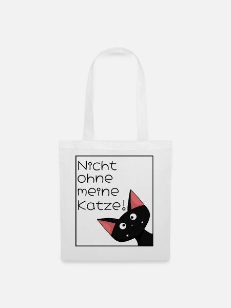 Nicht ohne meine Katze - Stoffbeutel - Weiß