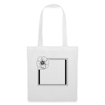 Rahmen mit großer Blumenblüte - Stoffbeutel - Weiß - Vorne