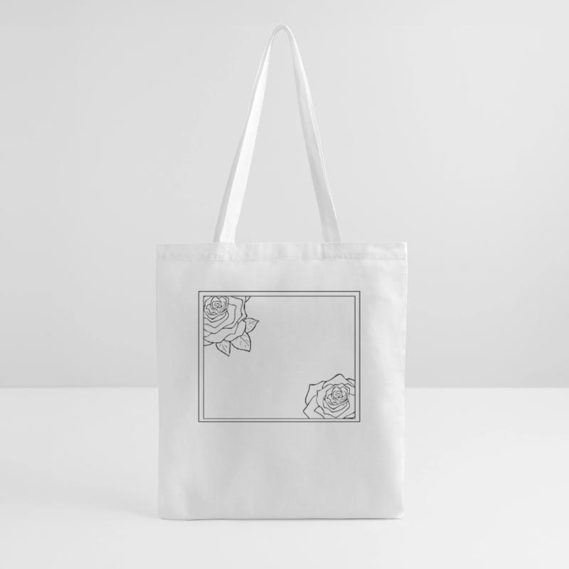 Rectangular frame with roses Tote Bag