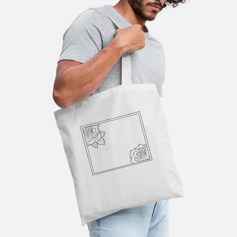 Rectangular frame with roses Tote Bag
