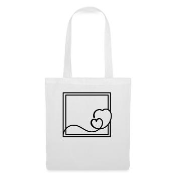 Black Heart Frame Square Decoration - Tote Bag - white - Front