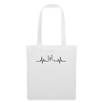 Rock ́n Roll ECG Hand Signal Musique - Sac en tissu - blanc - Devant
