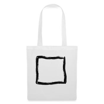 Black Brush Stroke Frame Lines - Tote Bag - white - Front