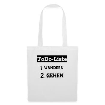 Aufgabenliste Wandern Gehen - Stoffbeutel - Weiß - Vorne