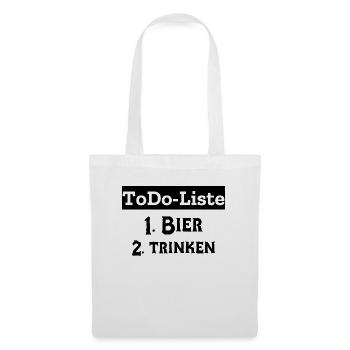 Aufgabenliste Bier Trinken Gehen - Stoffbeutel - Weiß - Vorne