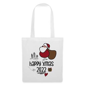 Adorable Père Noël avec sac cadeau - Sac en tissu - blanc - Devant
