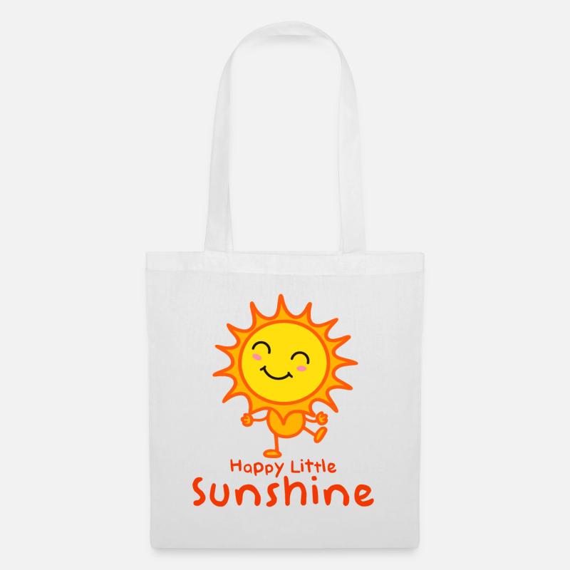 Fröhlicher Sonnenstrahl Kinderdesign - Stoffbeutel - Weiß