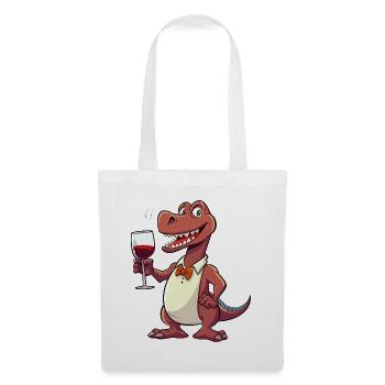 Dino Wine Vino Dinosaur T-Rex Red Wine Drôle - Sac en tissu - blanc - Devant