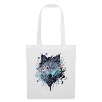 Loup loup tête mystique Nature sauvage sauvage Art - Sac en tissu - blanc - Devant