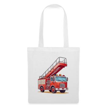 Véhicule à échelle tournante des pompiers - Sac en tissu - blanc - Devant