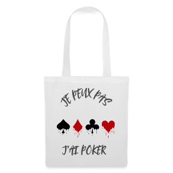 Je peux pas jai poker — Cœur et Pique - Sac en tissu - blanc - Devant