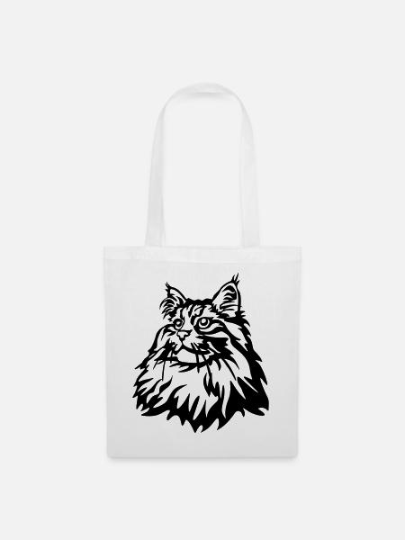 Norwegische Waldkatze - Stoffbeutel - Weiß