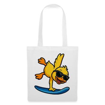 Cool duck surfer on the beach for kids water sports - Tote Bag - white - Front