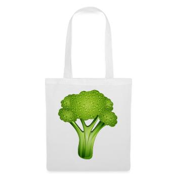 Brocoli vert vif dans un style bande dessinée élégant - Sac en tissu - blanc - Devant