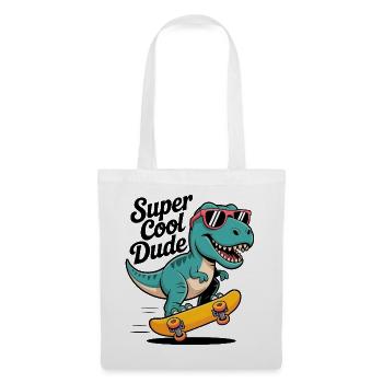 Super Cool Skateboard Dinosaur - Tote Bag - white - Front