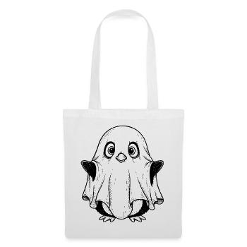 Cartoon Baby Penguin in Ghost Costume - Tote Bag - white - Front