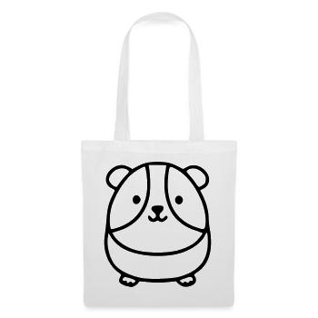 Mignon cochon d’Inde rond | Kawaii - Sac en tissu - blanc - Devant
