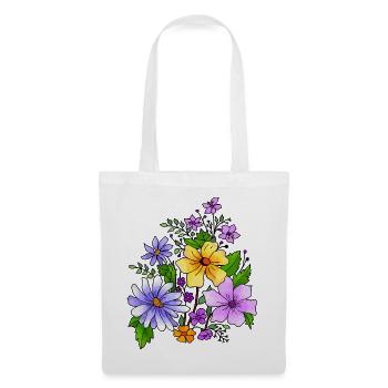 Blumen - Stoffbeutel - Weiß - Vorne