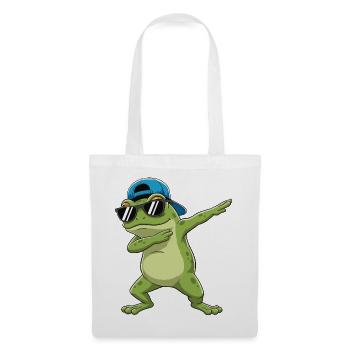 Dessin animé de lunettes de soleil de grenouille à faire du dabing - Sac en tissu - blanc - Devant